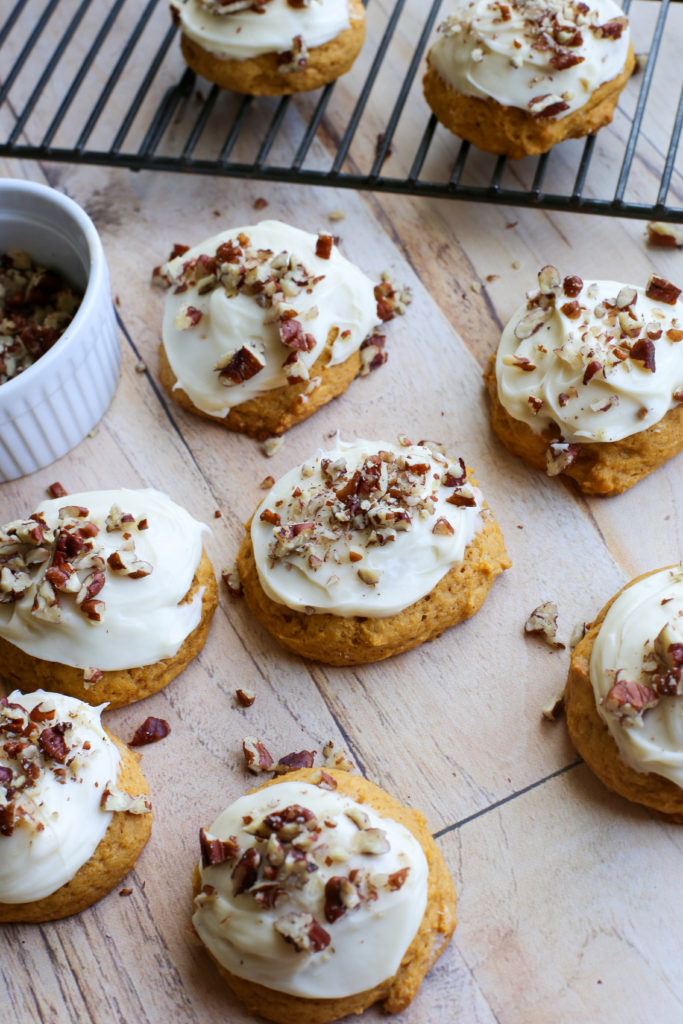 pumpkin cookies with maple frosting