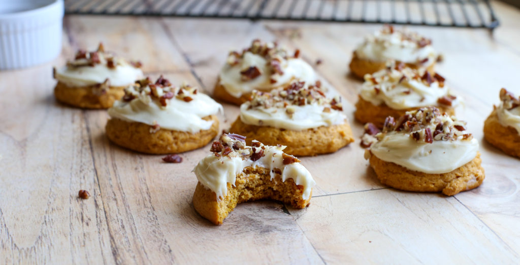 pumpkin cookies with maple frosting