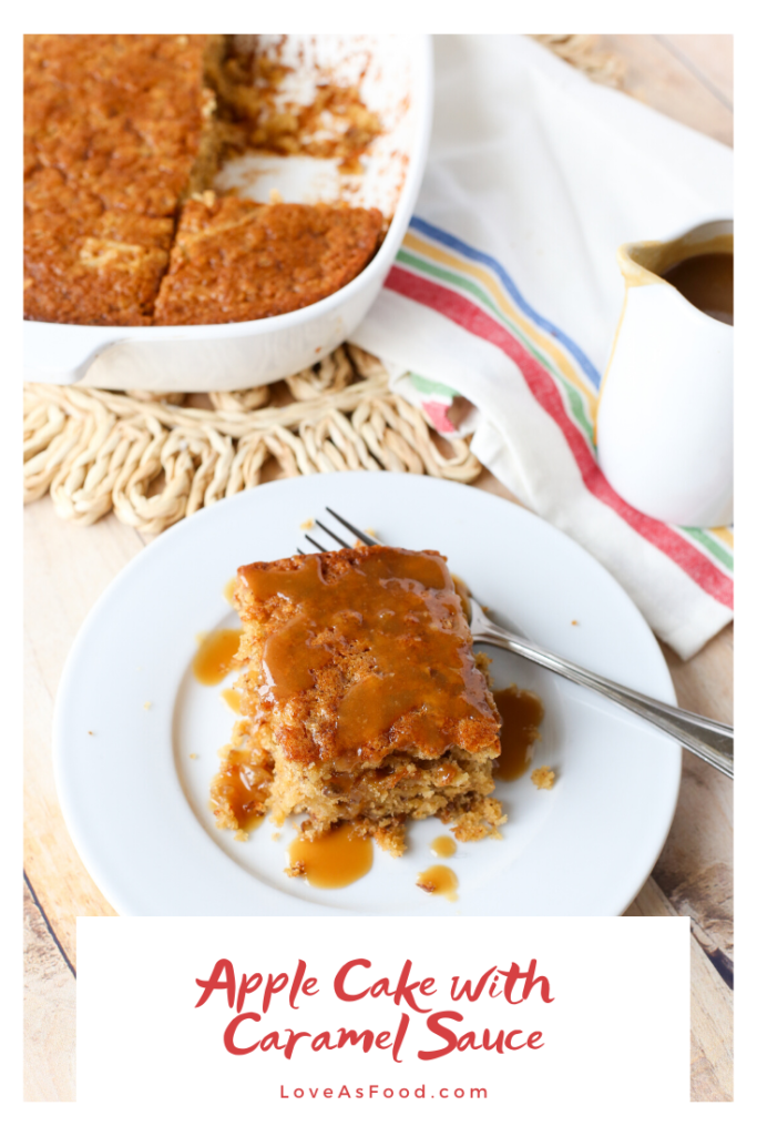 apple cake with caramel sauce