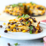 black bean and corn tortilla pie