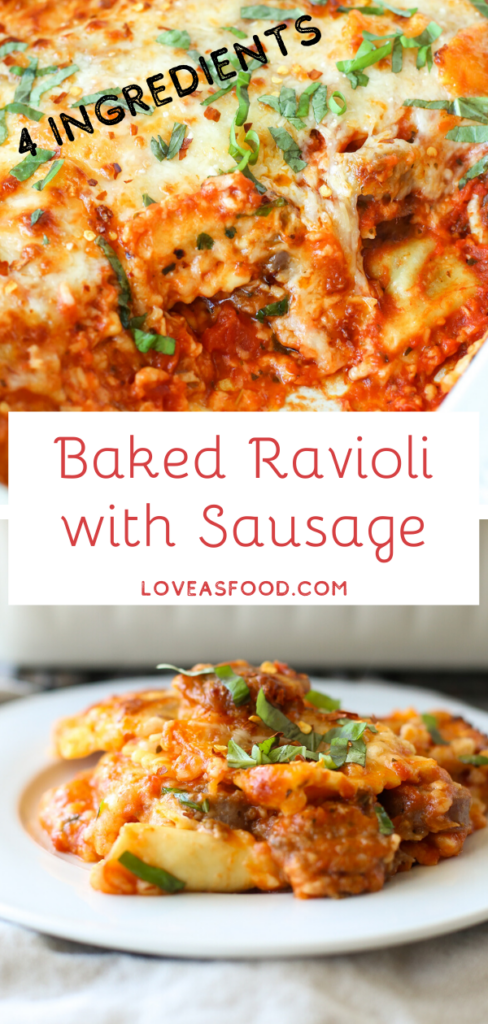 baked ravioli with sausage