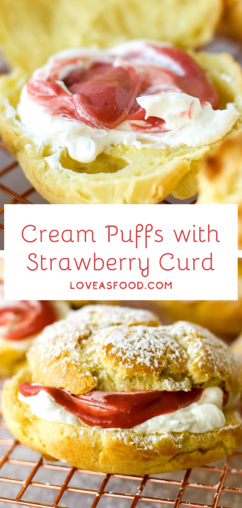 Cream Puffs with Strawberry Curd