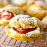 Cream Puffs with Strawberry Curd