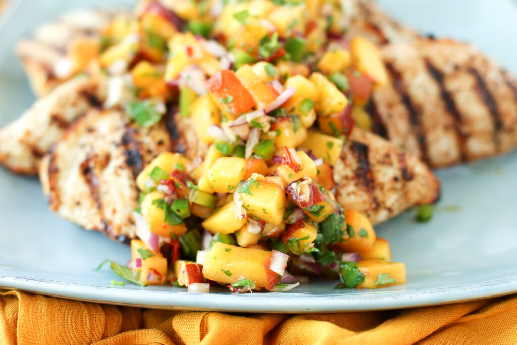 Grilled Chicken with Peach Chipotle Salsa