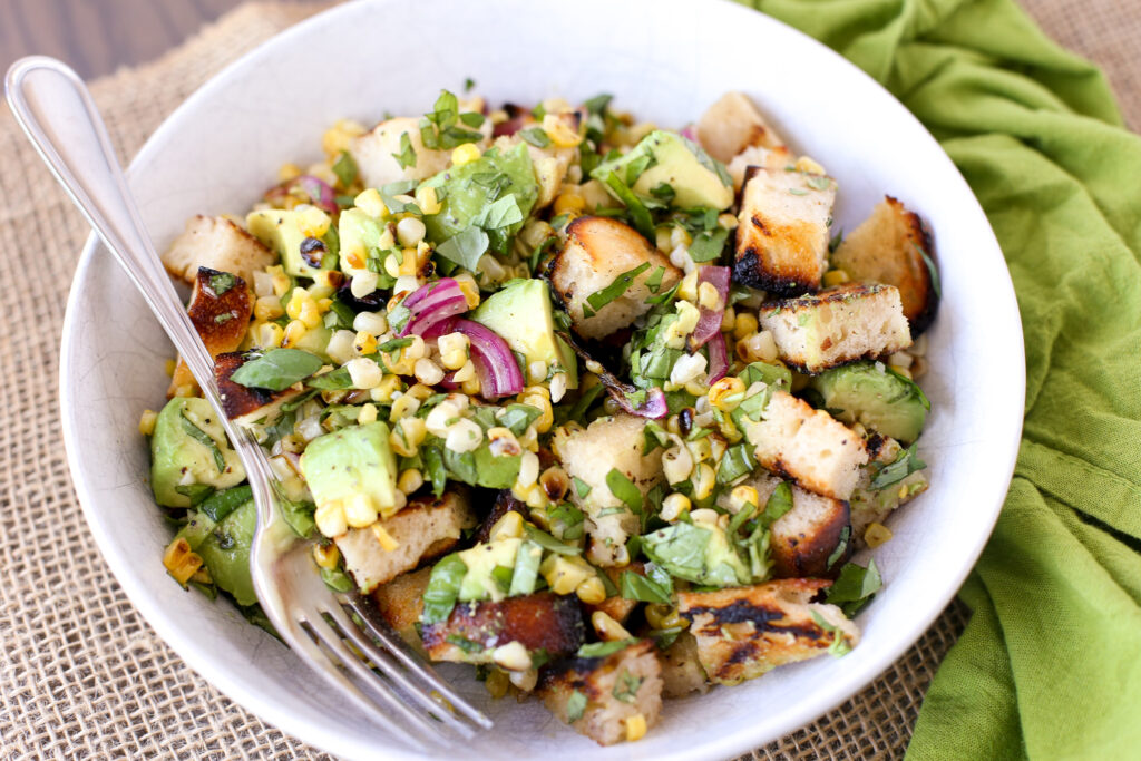 Grilled Corn Salad with Avocado & Basil