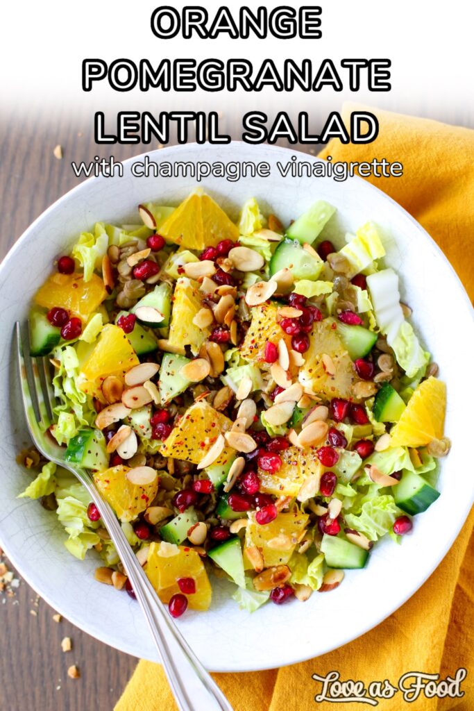 orange pomegranate lentil salad