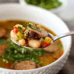 white bean and sausage soup with gremolata