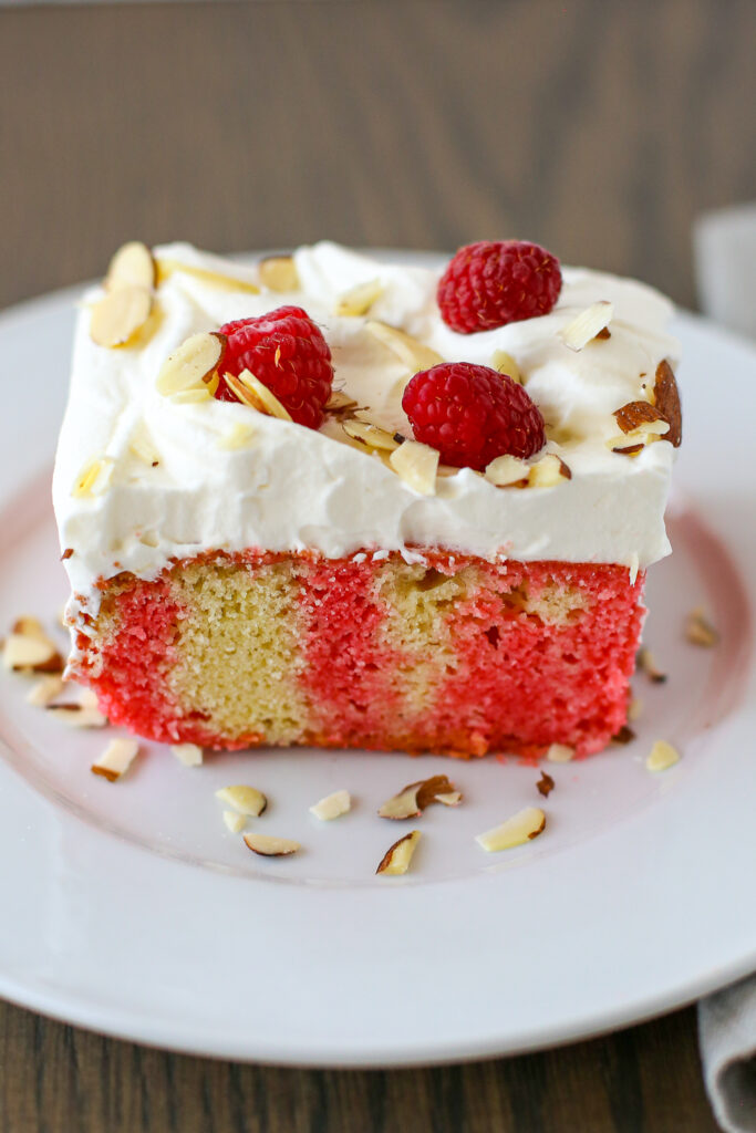 almond raspberry poke cake